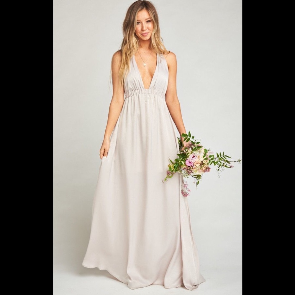 Show Me Your Mumu blush v neck/back Maxi Dress- S